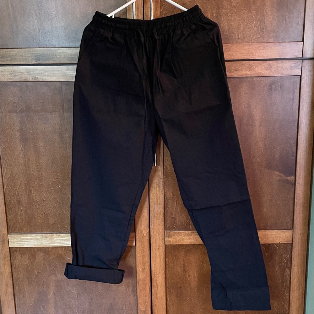 Black Casual 💯 Cotton Drawstring Pants
